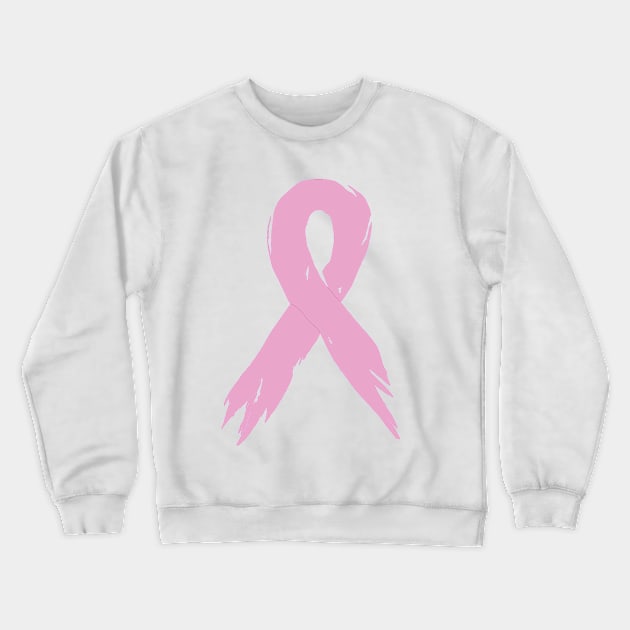 Battled Breast Cancer Ribbon - Hand Drawn Crewneck Sweatshirt by ohmyshirt